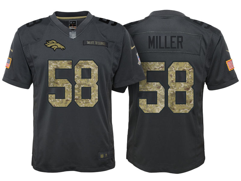 Youth Denver Broncos #58 Von Miller Camo Anthracite 2016 Salute to Service Game Jersey Youth Denver Broncos #58 Von Miller Camo Anthracite 2016 Salute to Service Game Jersey