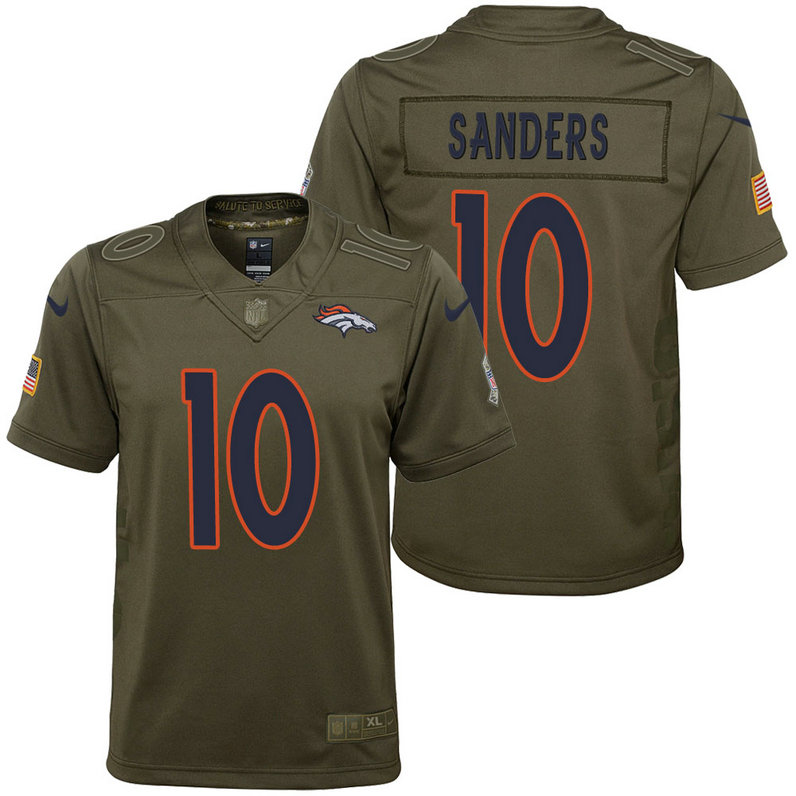 Youth Denver Broncos Emmanuel Sanders Olive 2017 Salute to Service Game Jersey Youth Denver Broncos Emmanuel Sanders Olive 2017 Salute to Service Game Jersey