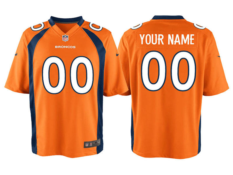 Youth Denver Broncos Orange Game Customized Jersey