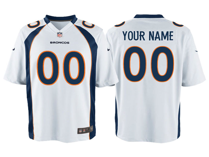 Youth Denver Broncos White Game Customized Jersey
