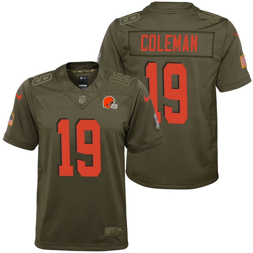 Youth Cleveland Browns Corey Coleman Olive 2017 Salute to Service Game Jersey Youth Cleveland Browns Corey Coleman Olive 2017 Salute to Service Game Jersey
