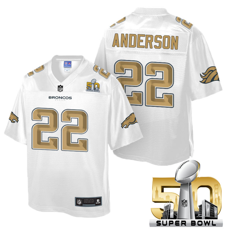 Youth Denver Broncos #22 C.J. Anderson White 2016 Super Bowl 50 Pro Line Fashion Jersey Youth Denver Broncos #22 C.J. Anderson White 2016 Super Bowl 50 Pro Line Fashion Jersey