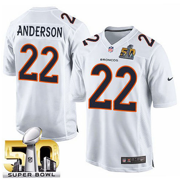 Youth Denver Broncos #22 C.j. Anderson White Super Bowl 50 Game Event Jersey Youth Denver Broncos #22 C.j. Anderson White Super Bowl 50 Game Event Jersey