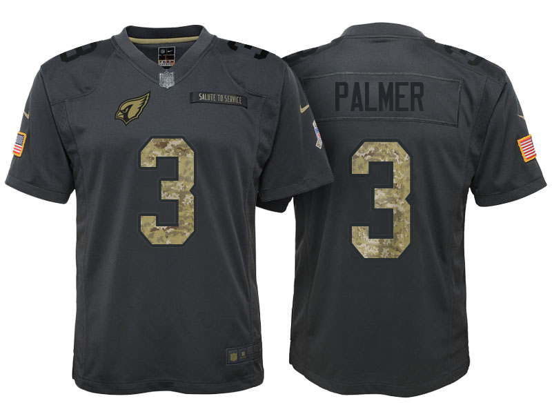 Youth Arizona Cardinals #3 Carson Palmer Camo Anthracite 2016 Salute to Service Game Jersey Youth Arizona Cardinals #3 Carson Palmer Camo Anthracite 2016 Salute to Service Game Jersey