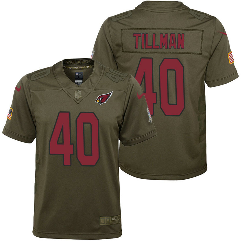 Youth Arizona Cardinals Pat Tillman Olive 2017 Salute to Service Game Jersey Youth Arizona Cardinals Pat Tillman Olive 2017 Salute to Service Game Jersey