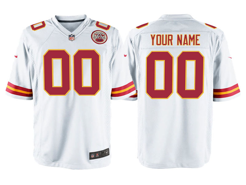Youth Kansas City Chiefs White Game Customized Jersey Youth Kansas City Chiefs White Game Customized Jersey