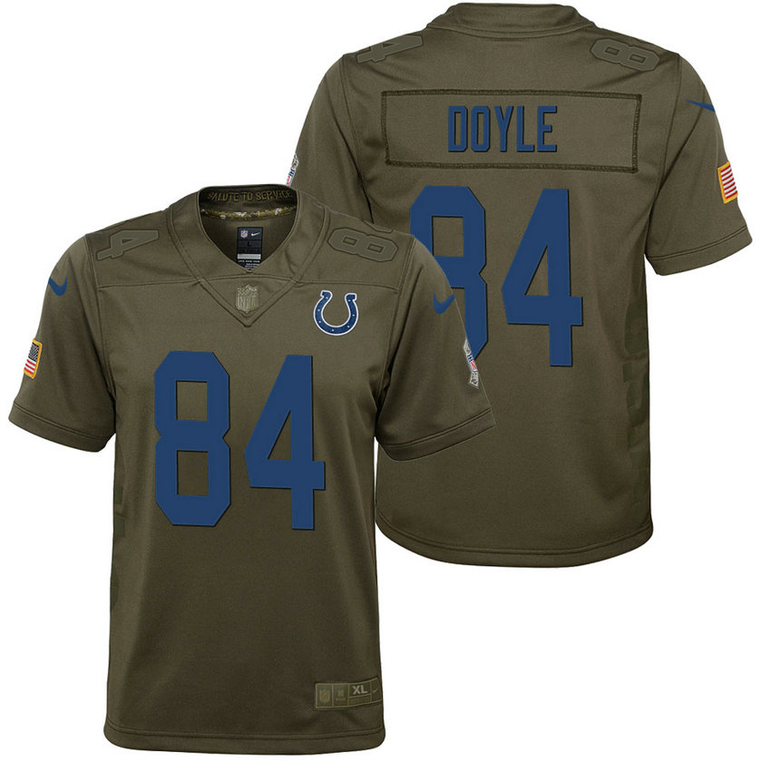 Youth Indianapolis Colts Jack Doyle Olive 2017 Salute to Service Game Jersey Youth Indianapolis Colts Jack Doyle Olive 2017 Salute to Service Game Jersey