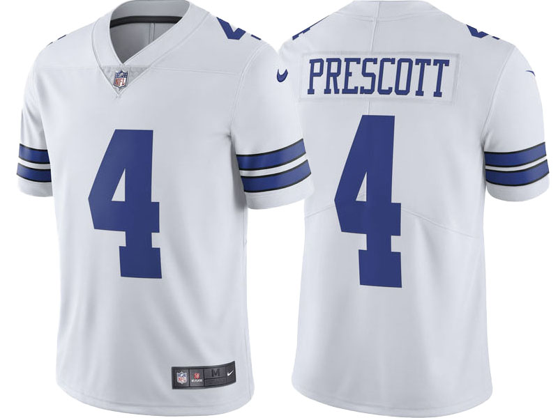 Youth 2017 Dallas Cowboys #4 Dak Prescott White Vapor Untouchable Limited Player Jersey Youth 2017 Dallas Cowboys #4 Dak Prescott White Vapor Untouchable Limited Player Jersey