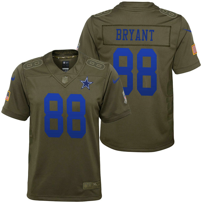 Youth Dallas Cowboys Dez Bryant Olive 2017 Salute to Service Game Jersey Youth Dallas Cowboys Dez Bryant Olive 2017 Salute to Service Game Jersey
