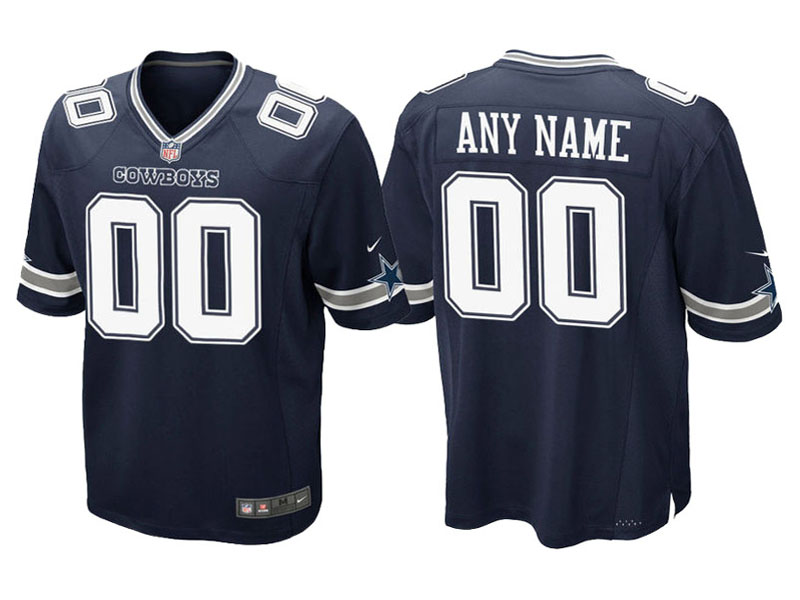 Youth Dallas Cowboys Navy Game Customized Jersey
