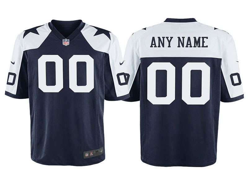Youth Dallas Cowboys Navy Throwback Game Customized Jersey