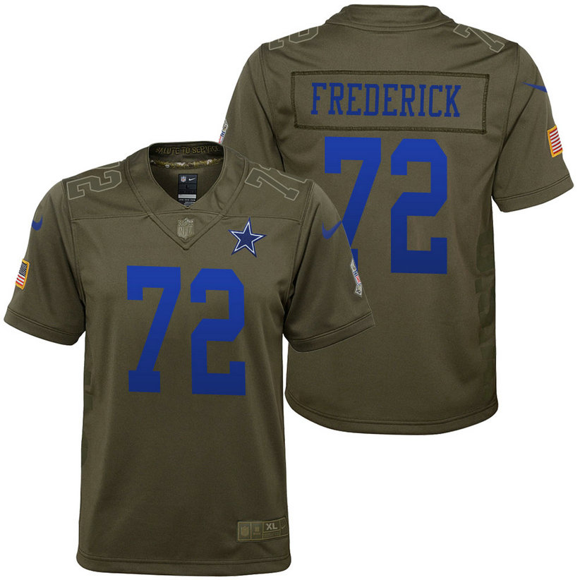 Youth Dallas Cowboys Travis Frederick Olive 2017 Salute to Service Game Jersey Youth Dallas Cowboys Travis Frederick Olive 2017 Salute to Service Game Jersey