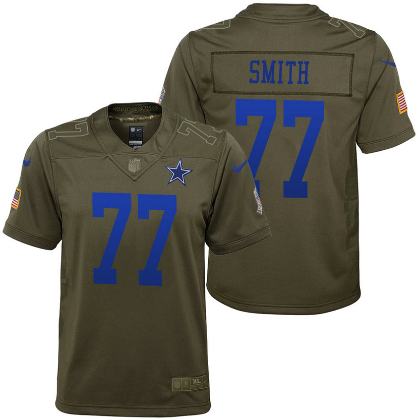 Youth Dallas Cowboys Tyron Smith Olive 2017 Salute to Service Game Jersey Youth Dallas Cowboys Tyron Smith Olive 2017 Salute to Service Game Jersey