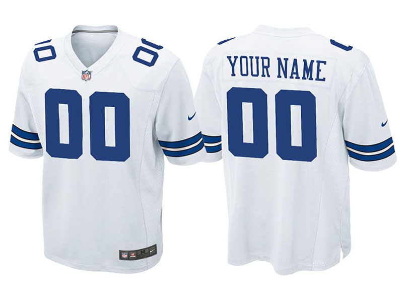 Youth Dallas Cowboys White Game Customized Jersey