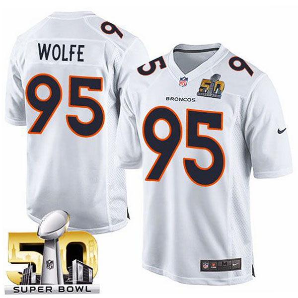 Youth Denver Broncos #95 Derek Wolfe White Super Bowl 50 Game Event Jersey Youth Denver Broncos #95 Derek Wolfe White Super Bowl 50 Game Event Jersey