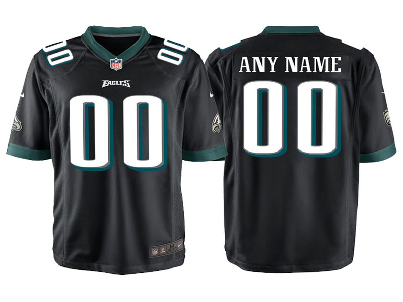 Youth Philadelphia Eagles Black Game Customized Jersey Youth Philadelphia Eagles Black Game Customized Jersey
