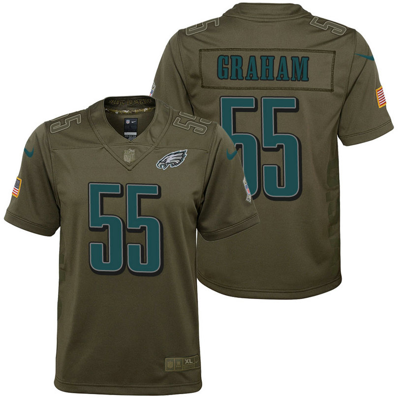 Youth Philadelphia Eagles Brandon Graham Olive 2017 Salute to Service Game Jersey Youth Philadelphia Eagles Brandon Graham Olive 2017 Salute to Service Game Jersey