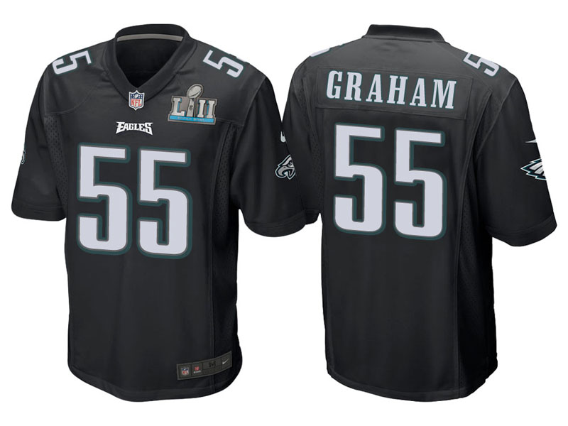 Youth Philadelphia Eagles #55 Brandon Graham Black Super Bowl LII Bound Game Jersey
