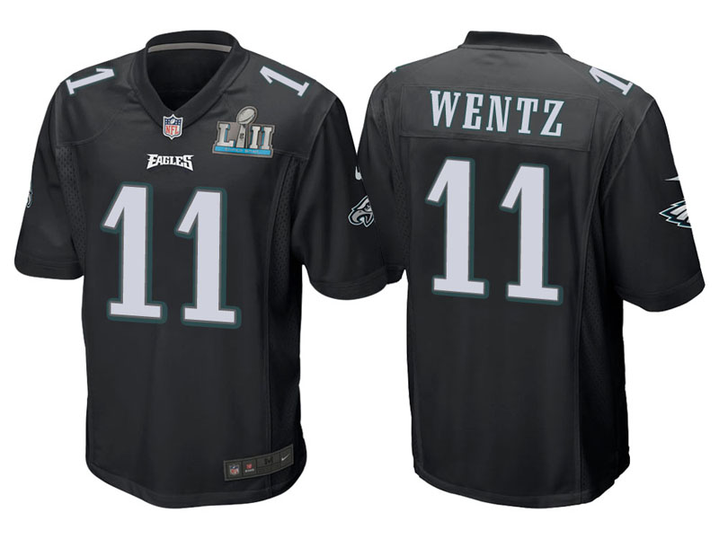 Youth Philadelphia Eagles #11 Carson Wentz Black Super Bowl LII Bound Game Jersey Youth Philadelphia Eagles #11 Carson Wentz Black Super Bowl LII Bound Game Jersey