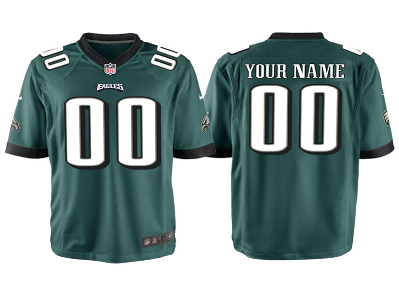 Youth Philadelphia Eagles Green Game Customized Jersey Youth Philadelphia Eagles Green Game Customized Jersey