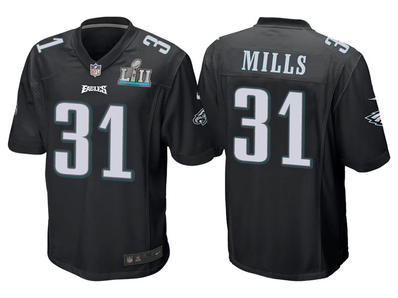 Youth Philadelphia Eagles #31 Jalen Mills Black Super Bowl LII Bound Game Jersey