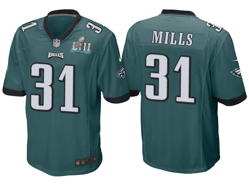 Youth Philadelphia Eagles #31 Jalen Mills Green Super Bowl LII Bound Game Jersey