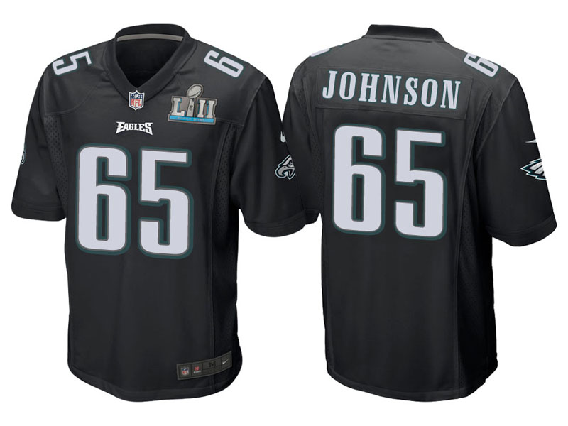 Youth Philadelphia Eagles #65 Lane Johnson Black Super Bowl LII Bound Game Jersey Youth Philadelphia Eagles #65 Lane Johnson Black Super Bowl LII Bound Game Jersey
