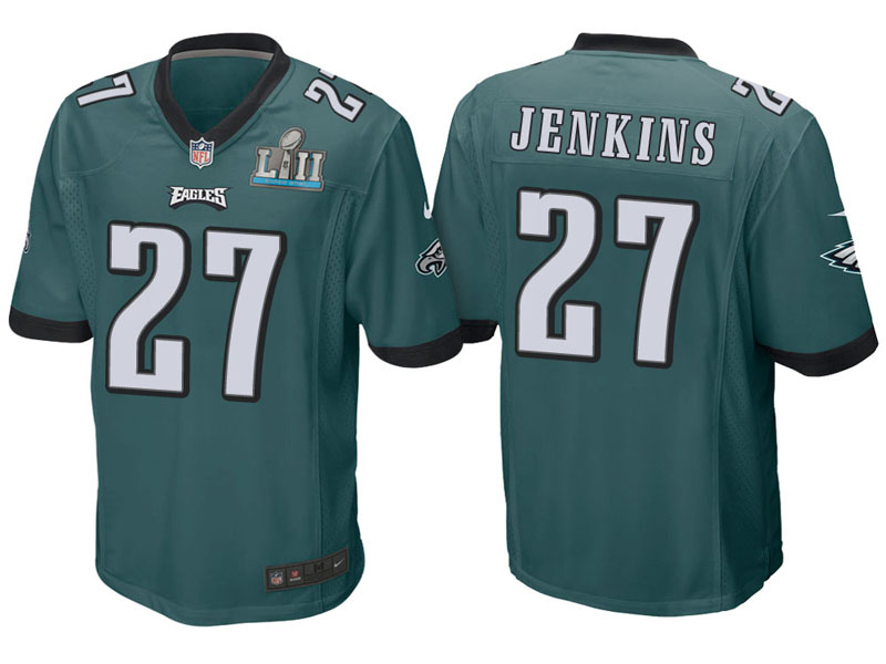 Youth Philadelphia Eagles #27 Malcolm Jenkins Green Super Bowl LII Bound Game Jersey
