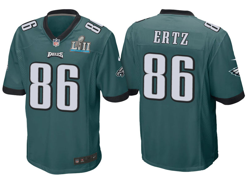 Youth Philadelphia Eagles #86 Zach Ertz Green Super Bowl LII Bound Game Jersey