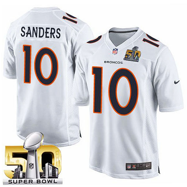 Youth Denver Broncos #10 Emmanuel Sanders White Super Bowl 50 Game Event Jersey Youth Denver Broncos #10 Emmanuel Sanders White Super Bowl 50 Game Event Jersey