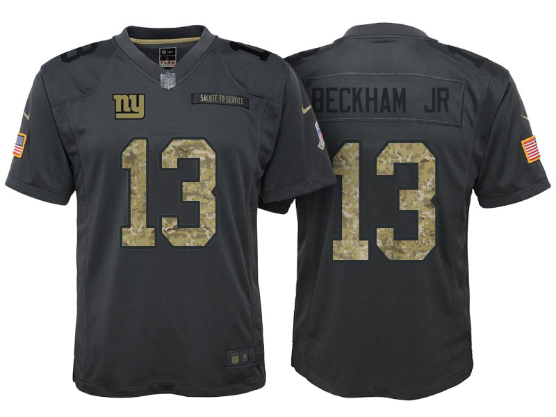 Youth New York Giants #13 Odell Beckham Jr Camo Anthracite 2016 Salute to Service Game Jersey Youth New York Giants #13 Odell Beckham Jr Camo Anthracite 2016 Salute to Service Game Jersey