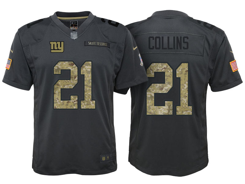 Youth New York Giants #21 Landon Collins Camo Anthracite 2016 Salute to Service Game Jersey Youth New York Giants #21 Landon Collins Camo Anthracite 2016 Salute to Service Game Jersey