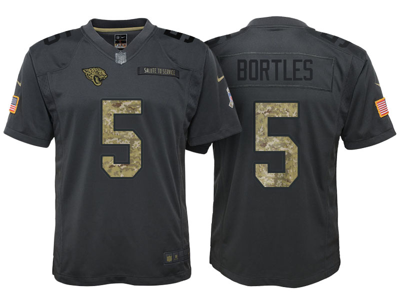 Youth Jacksonville Jaguars #5 Blake Bortles Camo Anthracite 2016 Salute to Service Game Jersey Youth Jacksonville Jaguars #5 Blake Bortles Camo Anthracite 2016 Salute to Service Game Jersey
