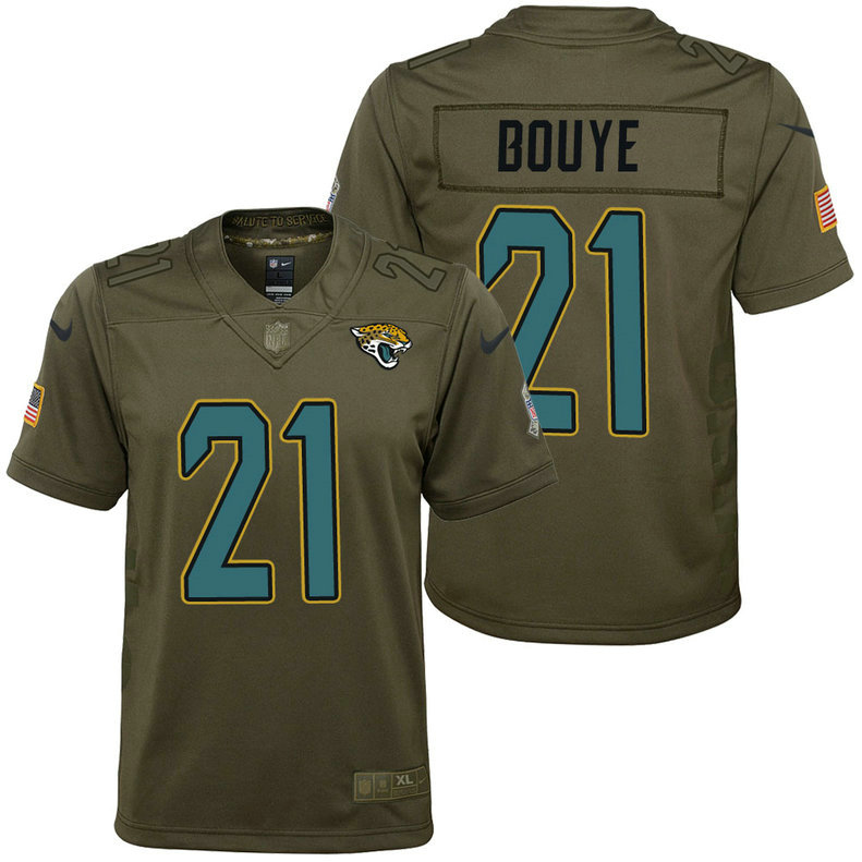 Youth Jacksonville Jaguars A.J. Bouye Olive 2017 Salute to Service Game Jersey Youth Jacksonville Jaguars A.J. Bouye Olive 2017 Salute to Service Game Jersey