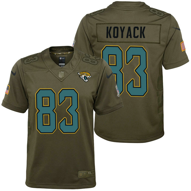 Youth Jacksonville Jaguars Ben Koyack Olive 2017 Salute to Service Game Jersey Youth Jacksonville Jaguars Ben Koyack Olive 2017 Salute to Service Game Jersey