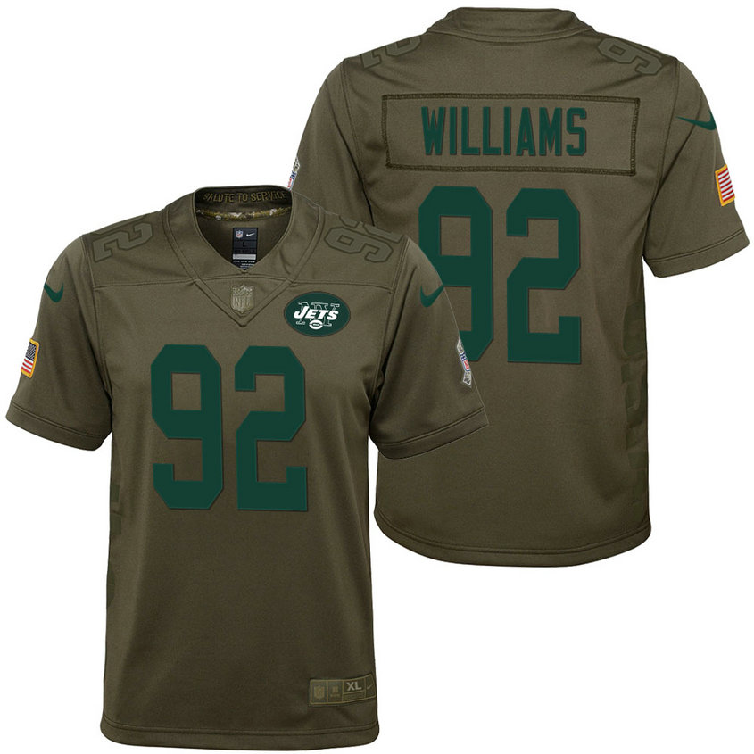 Youth New York Jets Leonard Williams Olive 2017 Salute to Service Game Jersey