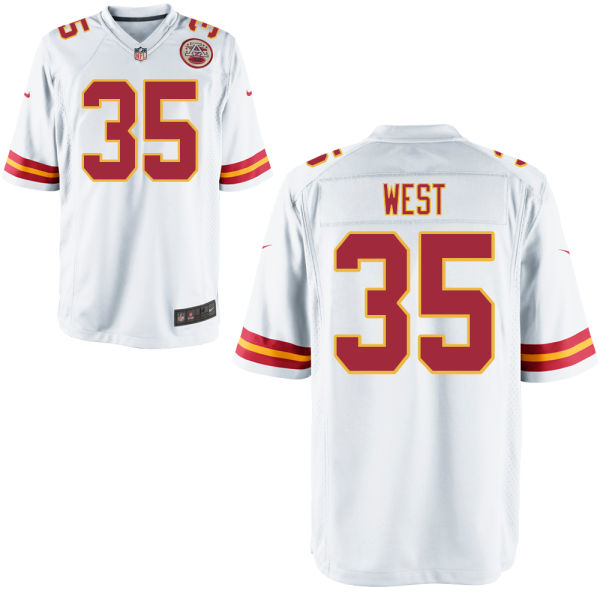 Youth Kansas City Chiefs #35 Charcandrick West White Game Jersey