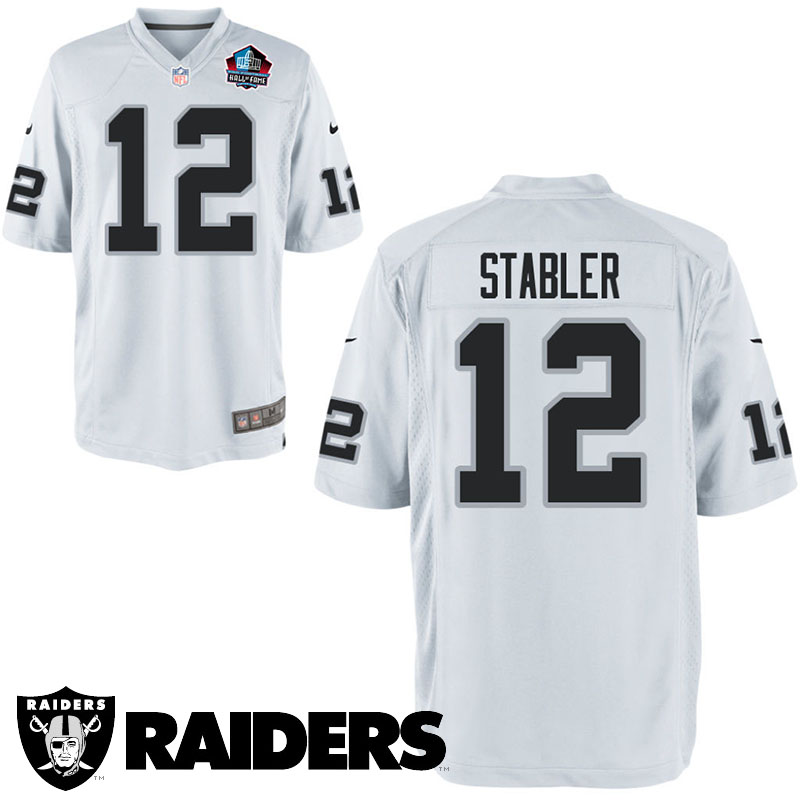 Youth Oakland Raiders #12 Ken Stabler White Hall Of Fame Game Jersey Youth Oakland Raiders #12 Ken Stabler White Hall Of Fame Game Jersey