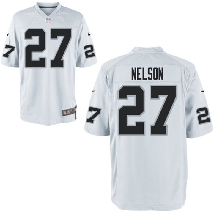 Youth Oakland Raiders #27 Reggie Nelson White Game Jersey Youth Oakland Raiders #27 Reggie Nelson White Game Jersey