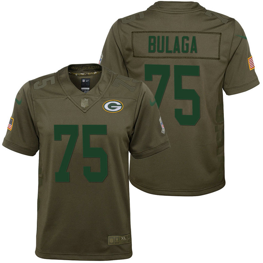 Youth Green Bay Packers Bryan Bulaga Olive 2017 Salute to Service Game Jersey Youth Green Bay Packers Bryan Bulaga Olive 2017 Salute to Service Game Jersey