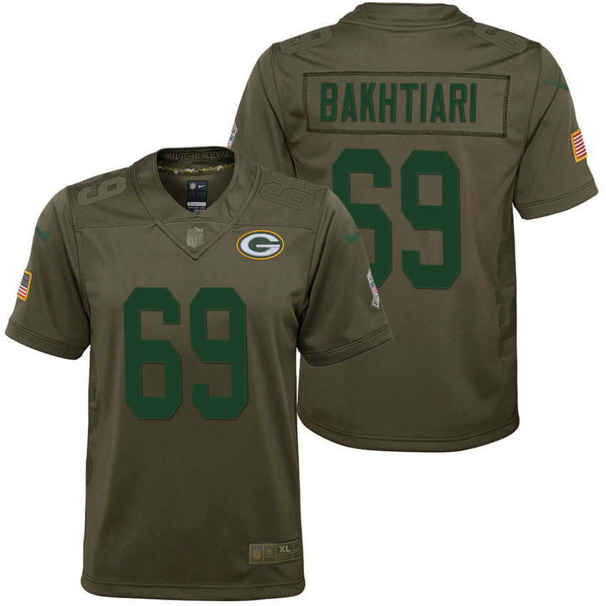 Youth Green Bay Packers David Bakhtiari Olive 2017 Salute to Service Game Jersey Youth Green Bay Packers David Bakhtiari Olive 2017 Salute to Service Game Jersey