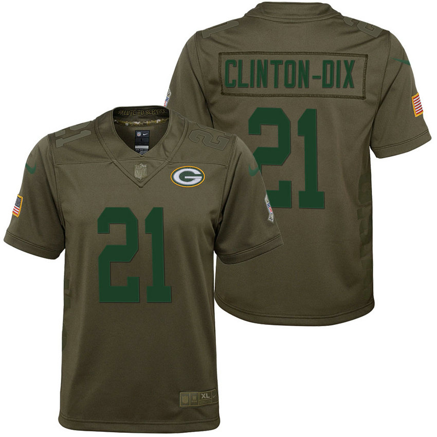 Youth Green Bay Packers Ha Ha Clinton-Dix Olive 2017 Salute to Service Game Jersey Youth Green Bay Packers Ha Ha Clinton-Dix Olive 2017 Salute to Service Game Jersey