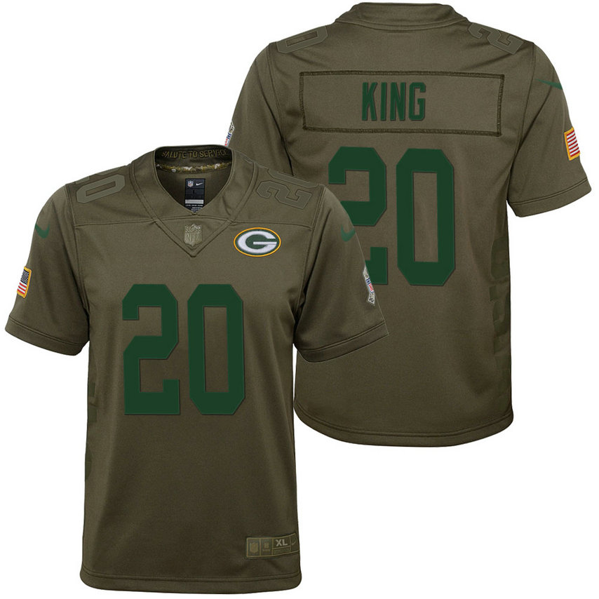 Youth Green Bay Packers Kevin King Olive 2017 Salute to Service Game Jersey Youth Green Bay Packers Kevin King Olive 2017 Salute to Service Game Jersey