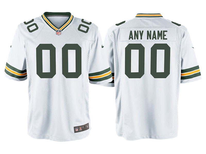 Youth Green Bay Packers White Game Customized Jersey Youth Green Bay Packers White Game Customized Jersey