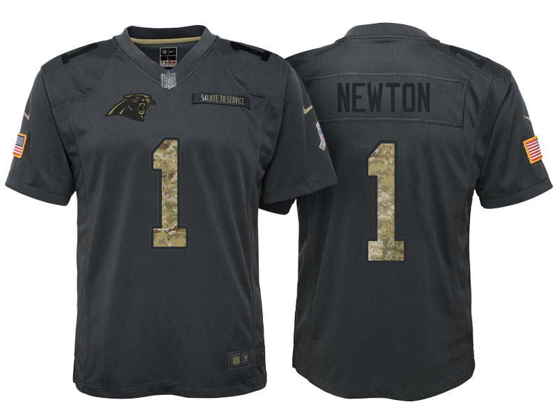 Youth Carolina Panthers #1 Cam Newton Camo Anthracite 2016 Salute to Service Game Jersey Youth Carolina Panthers #1 Cam Newton Camo Anthracite 2016 Salute to Service Game Jersey