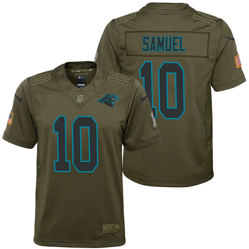 Youth Carolina Panthers Curtis Samuel Olive 2017 Salute to Service Game Jersey
