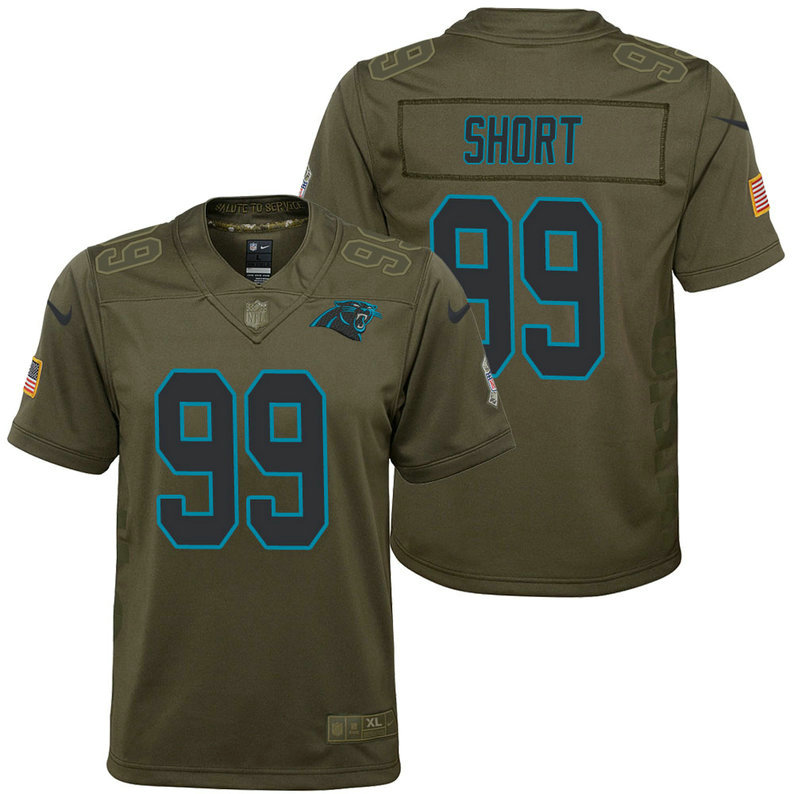Youth Carolina Panthers Kawann Short Olive 2017 Salute to Service Game Jersey