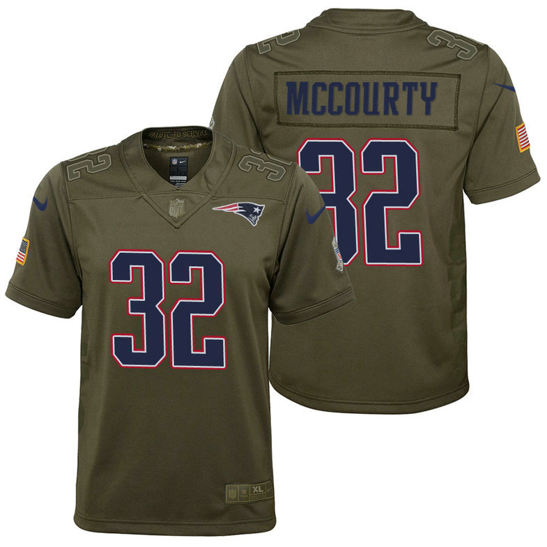 Youth New England Patriots Devin McCourty Olive 2017 Salute to Service Game Jersey Youth New England Patriots Devin McCourty Olive 2017 Salute to Service Game Jersey