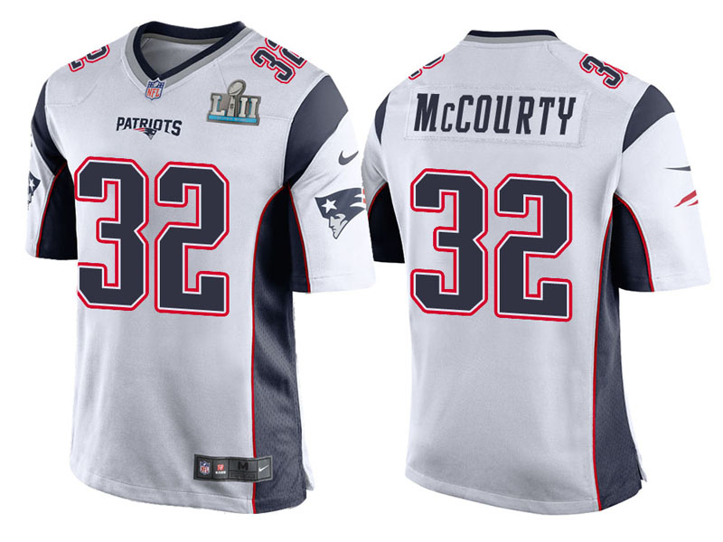 Youth New England Patriots #32 Devin McCourty White Super Bowl LII Bound Game Jersey