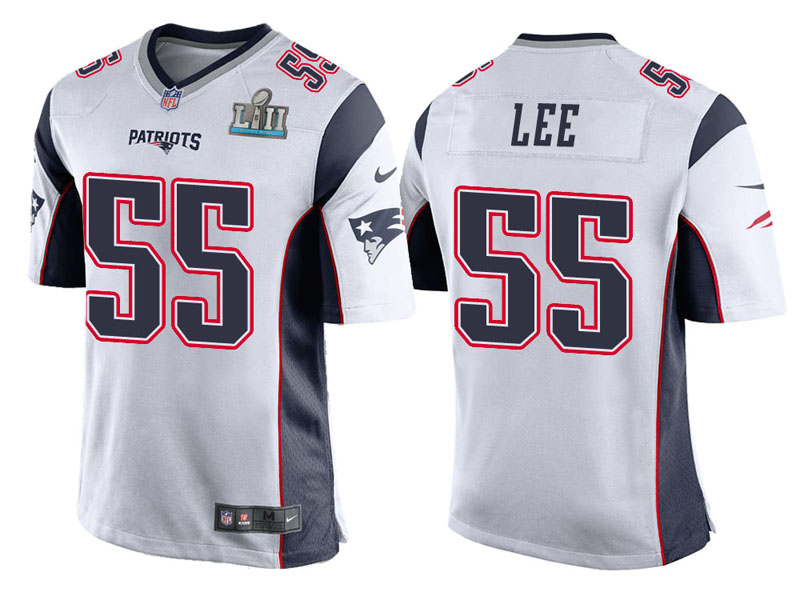 Youth New England Patriots #55 Eric Lee White Super Bowl LII Bound Game Jersey Youth New England Patriots #55 Eric Lee White Super Bowl LII Bound Game Jersey